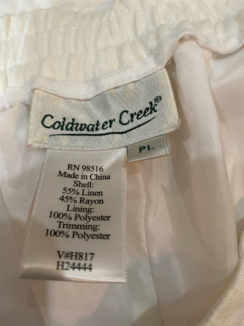 Coldwater Creek White Wide-Leg Linen Blend Pants - Picture 3 of 5